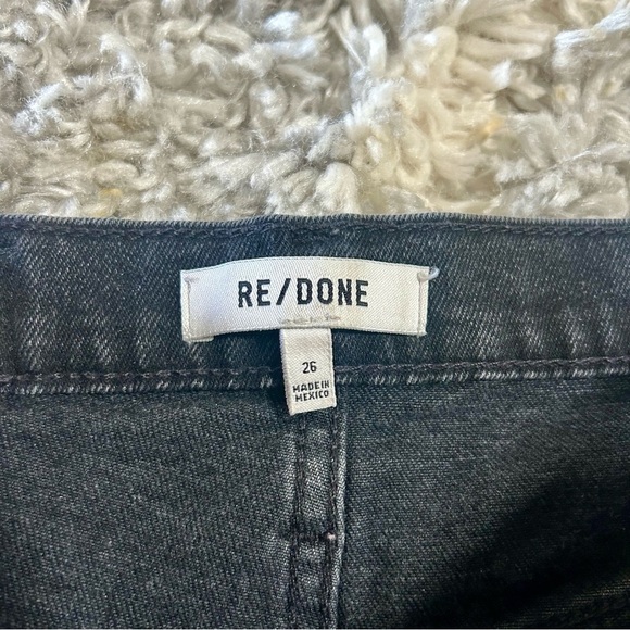 RE/DONE 70s Stove Pipe Jeans in Washed Noir Black sz 26 - Picture 4 of 5
